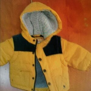 Kids Yellow and Black Hooded Jacket